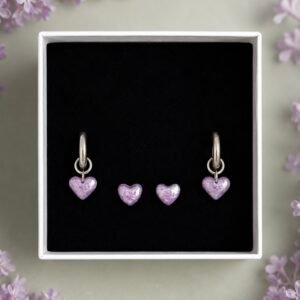 Set cuori lavanda